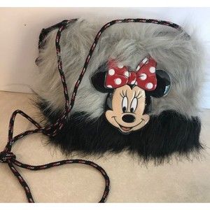 Unique Minnie Mouse Fuzzy Purse 6.5” x 4.5” Kid’s Crossbody Clutch